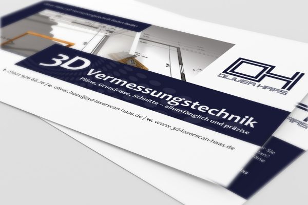 Modern gestalteter Flyer eines Vermessungsunternehmens